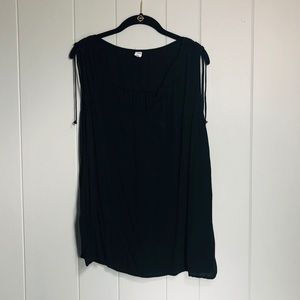 Black Ruched Shoulder Top